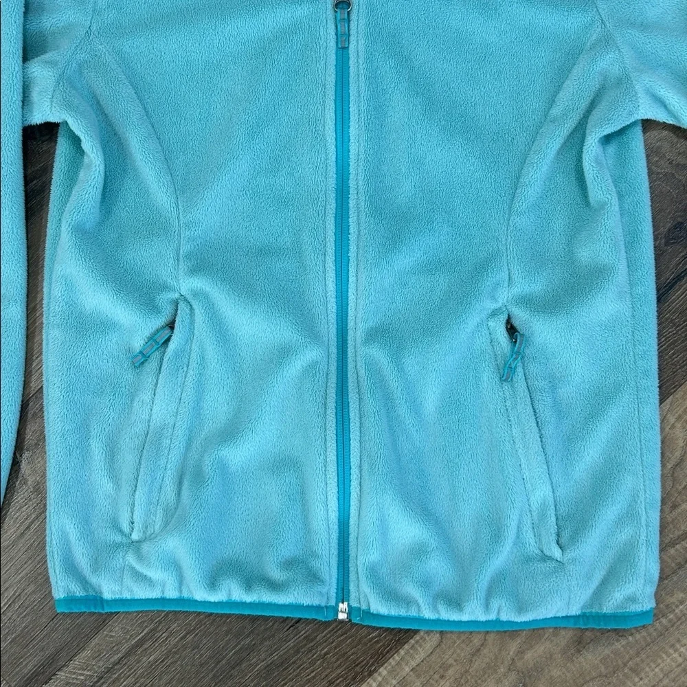 Columbia Light Blue/Turquoise Zip Fleece Jacket Girls Medium(10/12)